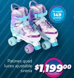 Soriana Híper Patines quad luces ajustable sirena oferta