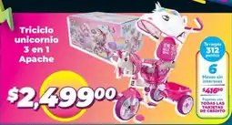 Soriana Híper Apache triciclo unicornio 3 en 1 oferta