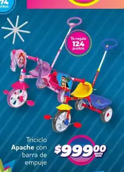 Soriana Híper Apache triciclo con barra de empuje oferta