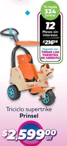 Soriana Híper Prinsel triciclo supertrike oferta