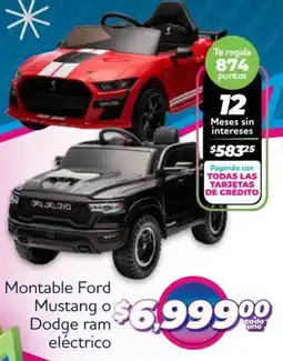 Soriana Híper Montable ford mustang o dodge ram eléctrico oferta
