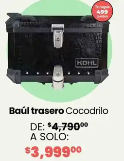 Soriana Híper Kohl baúl trasero cocodrilo oferta