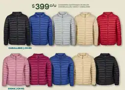 Soriana Híper Chamarra capitonada de nylon con bolsillos, dama y caballero oferta