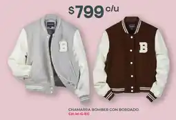Soriana Híper Chamarra bomber con bordado oferta