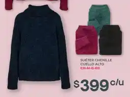 Soriana Híper Suéter chenille cuello alto oferta