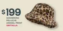 Soriana Híper Unitalla sombrero peluche animal print oferta