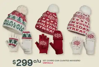 Soriana Híper Unitalla set gorro y bufanda pompón oferta