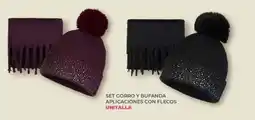 Soriana Híper Unitalla set gorro y bufanda aplicaciones con flecos oferta