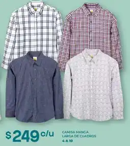 Soriana Híper Camisa manga larga de cuadros oferta