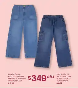 Soriana Híper Pantalón de mezclilla corte amplio al tobillo con bolsillos oferta