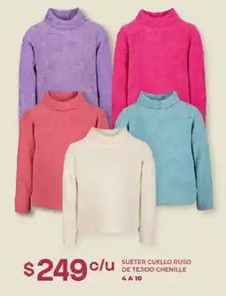Soriana Híper Suéter cuello ruso de tejido chenille oferta