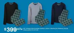 Soriana Híper Set pijama con playera manga larga y pantalón thermal polar caballero oferta