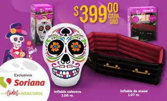 Soriana Híper Inflable calavera, Inflable de ataúd oferta
