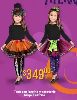 Soriana Híper Tutu con leggins y accesorio bruja o catrina oferta