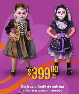 Soriana Híper Disfraz infantil de catrina color naranja o morado oferta