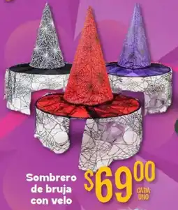 Soriana Híper Sombrero de bruja con velo oferta