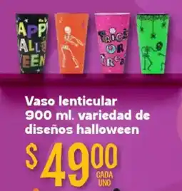 Soriana Híper Vaso lenticular variedad de diseños halloween oferta