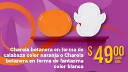 Soriana Híper Charola botanera en forma de calabaza color naranja o charola botanera en forma de fantasma color blanca oferta