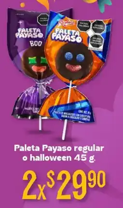 Soriana Híper Paleta Payaso regular o halloween oferta
