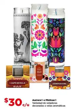 Bodega Aurrerá Aurrera o Misticas veladoras decoradas o velas aromaticas oferta