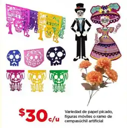 Bodega Aurrerá Variedad de papel picado, figuras móviles o ramo de artificial oferta