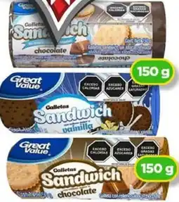 Bodega Aurrerá Great Value galletas sandwich oferta