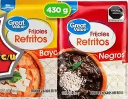 Bodega Aurrerá Great Value frijoles refritos bayo o negro oferta