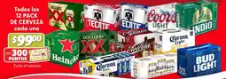 Soriana Híper Todos los 12 pack de cerveza oferta