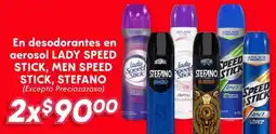 Soriana Híper En desodorantes en aerosol lady speed stick, men speed stick, stefano oferta