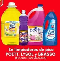 Soriana Híper En limpiadores de piso poett, Lysol y brasso oferta