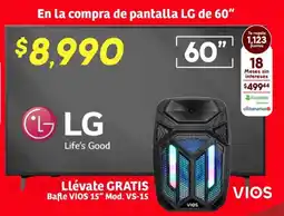 Soriana Híper LG Smart TV 60" + Bafle VIOS 15" oferta
