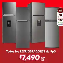 Soriana Híper Todos los refrigeradores de 9p3 oferta