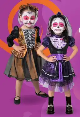 Soriana Híper Disfraz infantil catrina roja, naranja o morada oferta