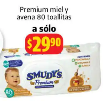 Farmacias Guadalajara Toallitas Smudy's Premium Miel y Avena 80 toallitas oferta
