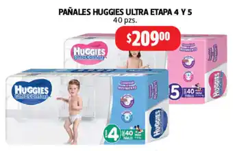 Farmacias Guadalajara Pañales Huggies Ultra Etapa 4 y 5 40 pzs. oferta