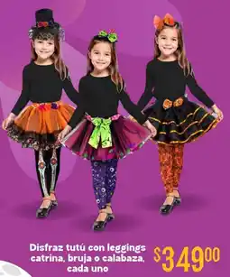 Soriana Híper Disfraz tutú con leggings catrina, bruja o calabaza, cada uno oferta