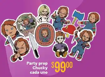 Soriana Híper Party prop chucky cada uno oferta