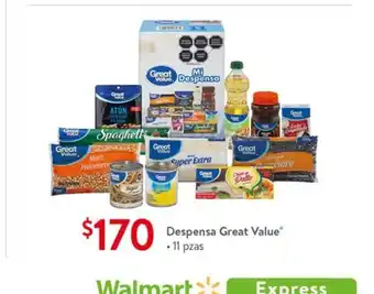 Walmart Despensa Great Value 11 pzas oferta