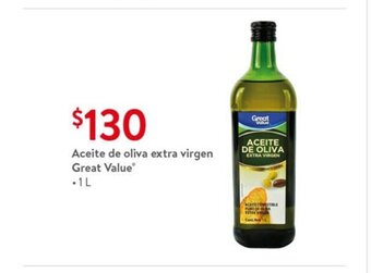 Walmart Aceite de Oliva extra virgen Great Value 1L oferta