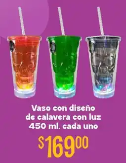Soriana Híper Vaso con diseño de calavera con luz oferta