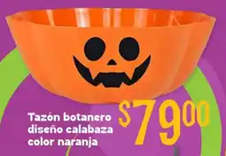 Soriana Híper Tazón botanero diseño calabaza color naranja oferta