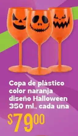 Soriana Híper Copa de plástico color naranja diseño halloween oferta