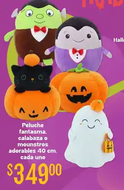 Soriana Híper Peluche fantasma, calabaza o mounstros adorables oferta