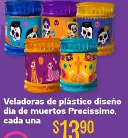 Soriana Híper Veladoras de plástico diseño día de muertos precíssimo, cada una oferta