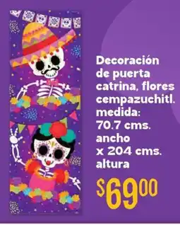 Soriana Híper Decoración de puerta catrina, flores cempazuchitl oferta