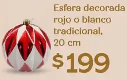Soriana Híper Esfera decorada rojo o blanco tradicional oferta