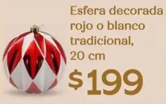 Soriana Híper Esfera decorada rojo o blanco tradicional oferta