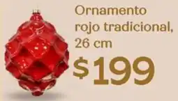 Soriana Híper Ornamento rojo tradicional oferta