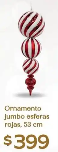 Soriana Híper Ornamento jumbo esferas bastón rojo oferta