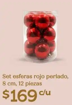 Soriana Híper Set esferas rojo perlado oferta